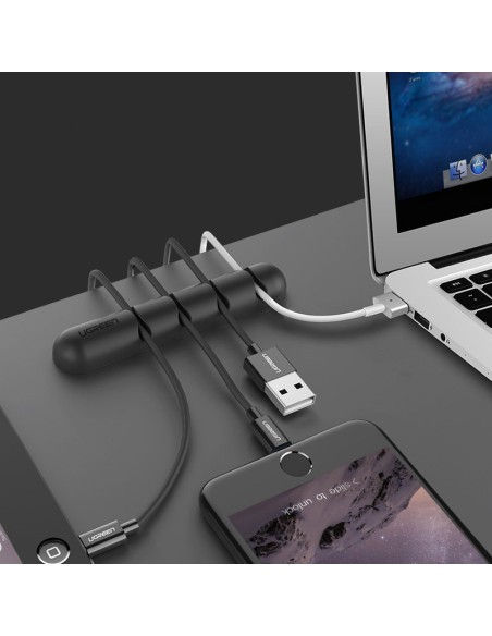 
Tvarkyklės laikiklis 4 lipniems laidams - juodas
