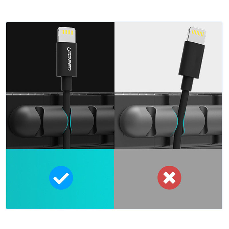 
Tvarkyklės laikiklis 4 lipniems laidams - juodas
