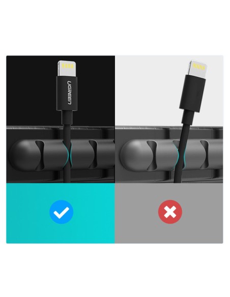 
Tvarkyklės laikiklis 4 lipniems laidams - juodas
