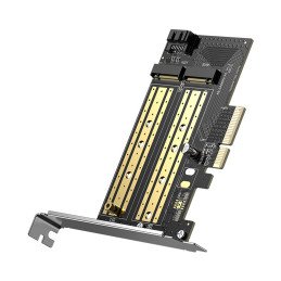 
Išplėtimo kortelės PCIe 3.0 x4 adapteris papildomi du SSD lizdai M.2 M-Key ir M.2 B-Key
