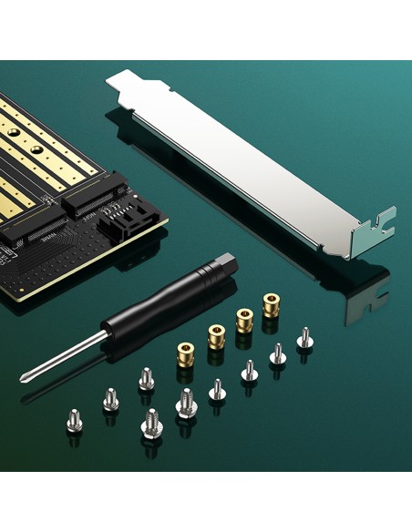 Išplėtimo kortelės PCIe 3.0 x4 adapteris papildomi du SSD lizdai M.2 M-Key ir M.2 B-Key
 
Išplėtimo kortelės PCIe 3.0 x4 adapteris papildomi du SSD lizdai M.2 M-Key ir M.2 B-Key