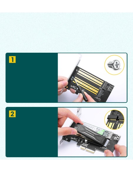 Išplėtimo kortelės PCIe 3.0 x4 adapteris papildomi du SSD lizdai M.2 M-Key ir M.2 B-Key
 
Išplėtimo kortelės PCIe 3.0 x4 adapteris papildomi du SSD lizdai M.2 M-Key ir M.2 B-Key