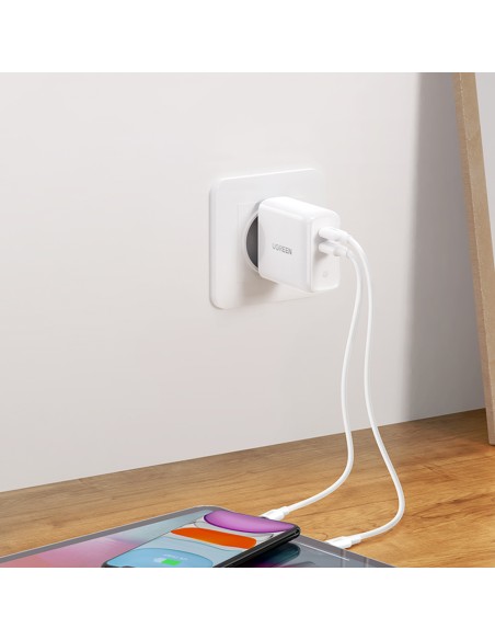 Mažas greitas telefono įkroviklis 2x USB-C PD 36W - baltas
 
Mažas greitas telefono įkroviklis 2x USB-C PD 36W - baltas
