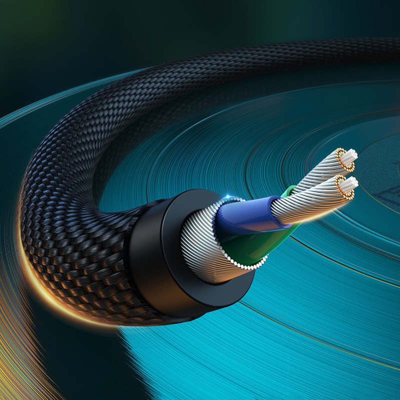 Kabelio garso varinė viela 3,5 mm mini lizdas - 2x RCA 2m