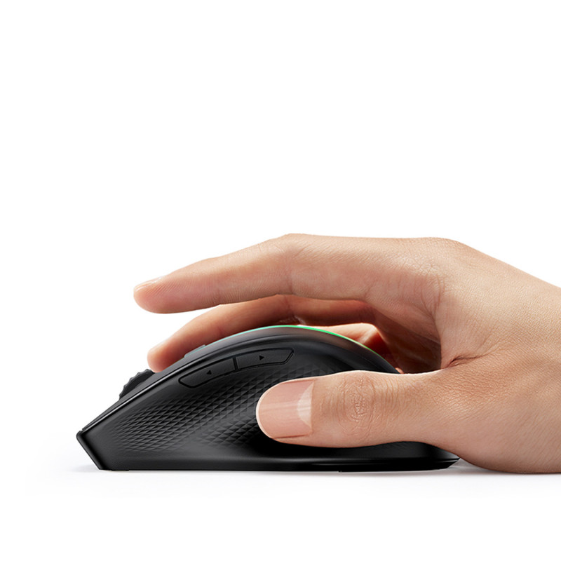 Tyli, ergonomiška belaidė kompiuterio pelė 2x AA - juoda