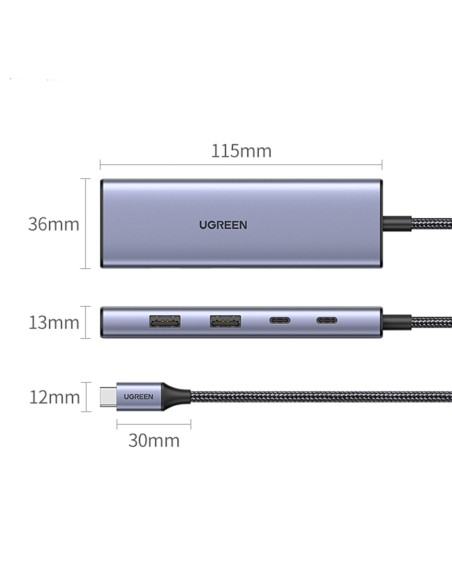 HUB USB-C prijungimo stotelė – HDMI / 2x USB C / 2x USB-A Ugreen CM500 - pilka
 
HUB USB-C prijungimo stotelė – HDMI / 2x USB C / 2x USB-A Ugreen CM500 - pilka