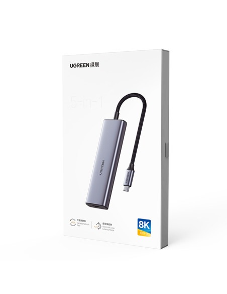 HUB USB-C prijungimo stotelė – HDMI / 2x USB C / 2x USB-A Ugreen CM500 - pilka
 
HUB USB-C prijungimo stotelė – HDMI / 2x USB C / 2x USB-A Ugreen CM500 - pilka