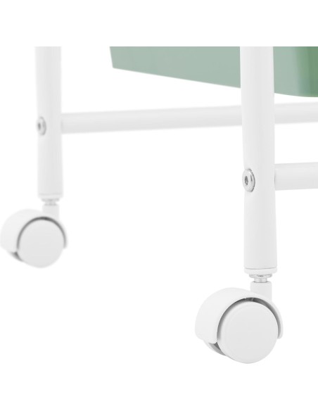 Kosmetikos vežimėlis kirpyklai ir vonios kambariui su 6 stalčiais 36 x 32 x 76 cm - kreminė žalia