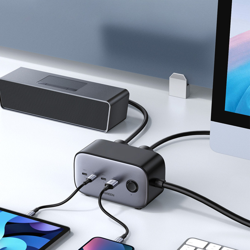 AC 240V GaN 3x USB-C USB-A maitinimo juostos įkroviklis – juodas