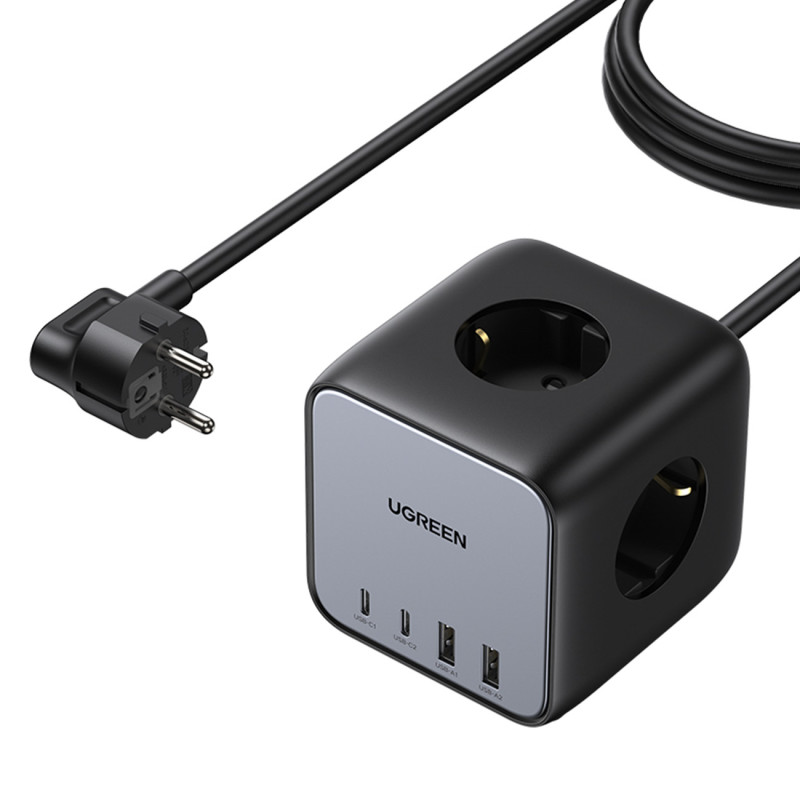 
Įkroviklio maitinimo juostelė AC 240V GaN 2x USB-C 2x USB-A 3x AC 240V - juoda
