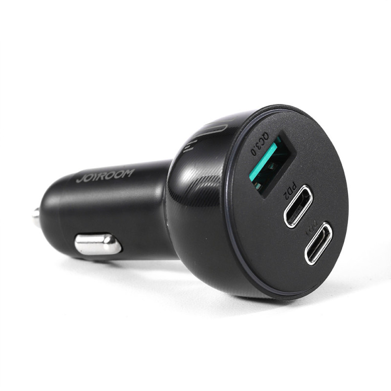 Automobilinis pakrovėjas cigarečių žiebtuvėliui 3 USB prievadai ir 2x USB-C 70W - juodas