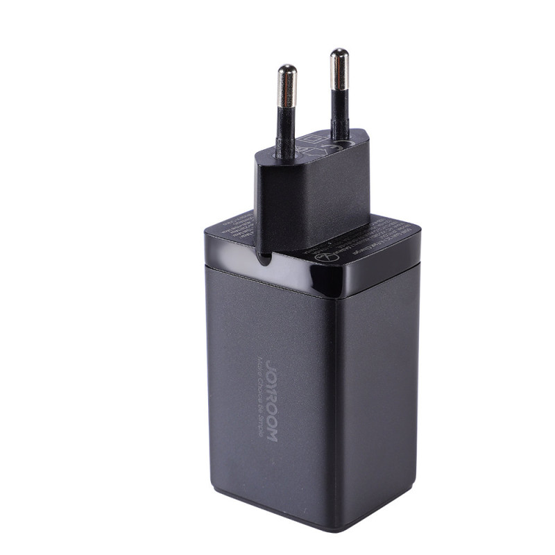 GaN USB greitas įkroviklis 2x USB-C + USB-C laidas 1,2m - juodas