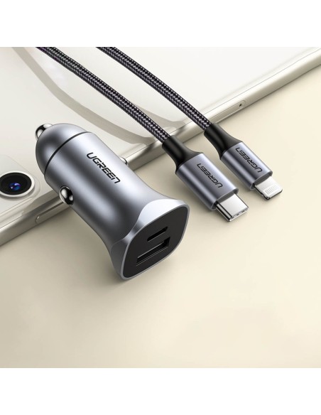 Greitas USB-A ir USB-C 30W PD PPS automobilinis įkroviklis – pilkas
 
Greitas USB-A ir USB-C 30W PD PPS automobilinis įkroviklis – pilkas