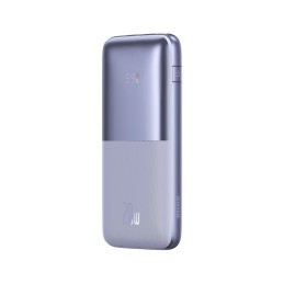 Powerbank Bipow Pro 10000mAh 20W su USB-C 3A 0,3m kabeliu violetinė
