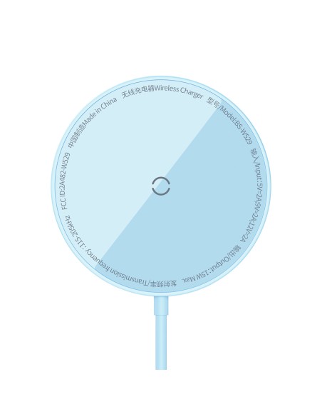 
Paprastas Mini3 MagSafe Qi 15W magnetinės indukcinis įkroviklis – mėlynas
