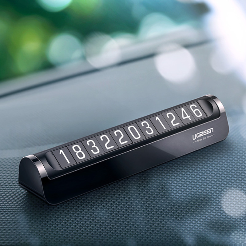 Parkavimo ženklas automobiliui su vairuotojo telefono numeriu - juodas