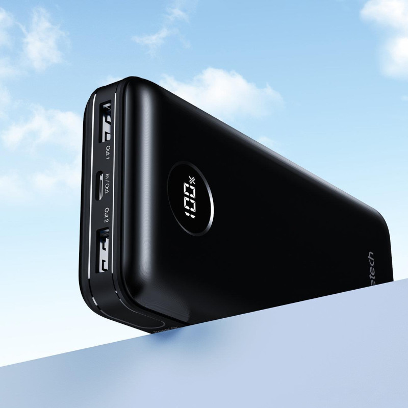 Lengvas maitinimo blokas 20000mAh PD 45W 2x USB 1x USB-C - juodas