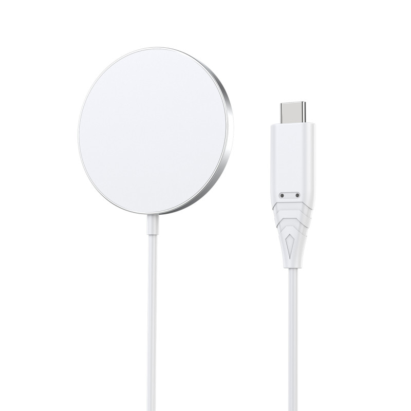 
15W Qi indukcinis įkroviklis su MagSafe + magnetinis telefono stovas - baltas
