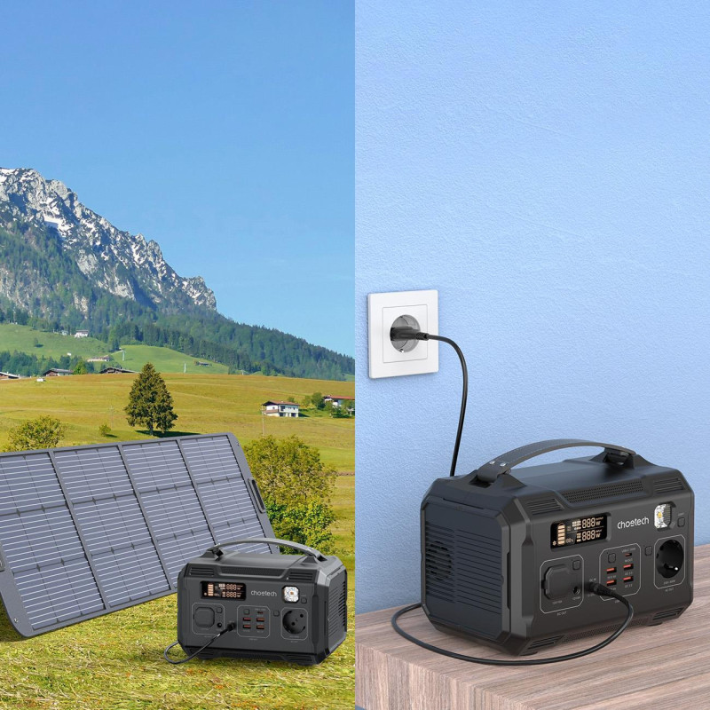 Nešiojama turistinė elektros banko stotis 281Wh 300W LED - juoda