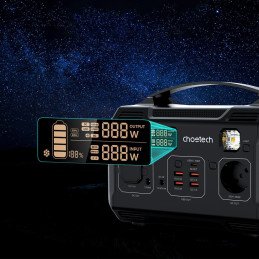 
Nešiojama turistinė elektros banko stotis 281Wh 300W LED - juoda

