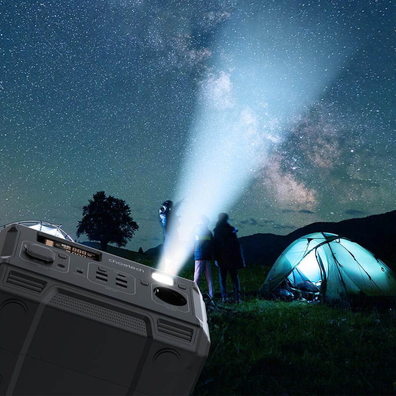 Nešiojama turistinė elektros banko stotis 281Wh 300W LED - juoda