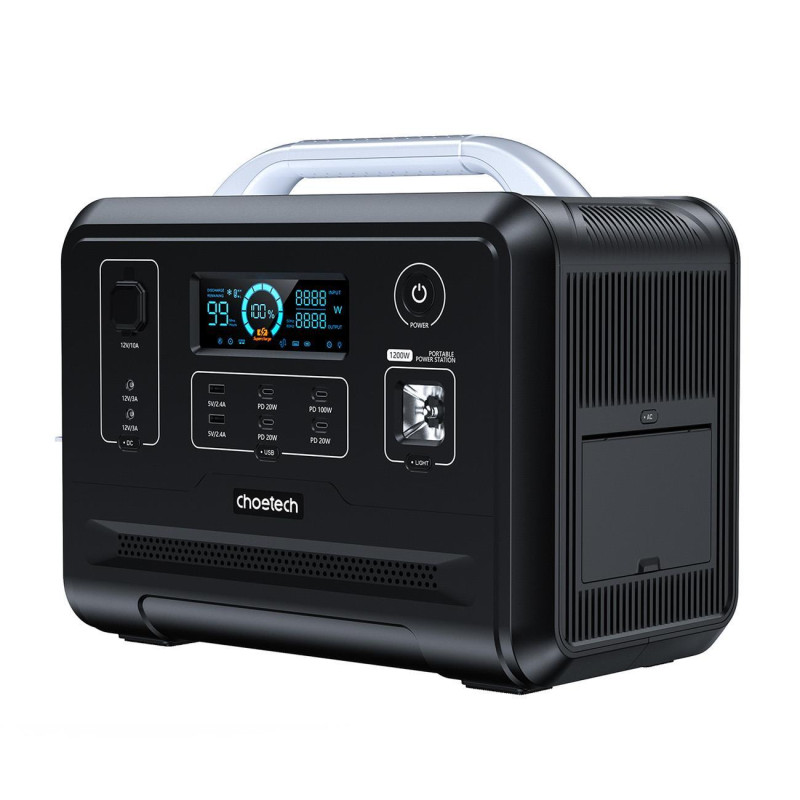 Nešiojama turistinė power bank elektrinė LiFePO4 960Wh 1200W - juoda