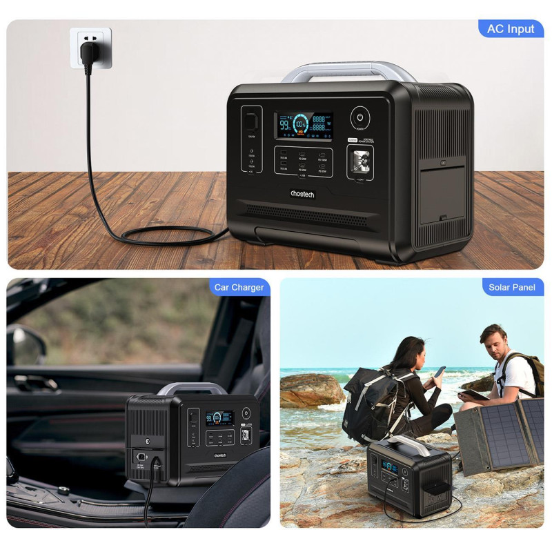 Nešiojama turistinė power bank elektrinė LiFePO4 960Wh 1200W - juoda