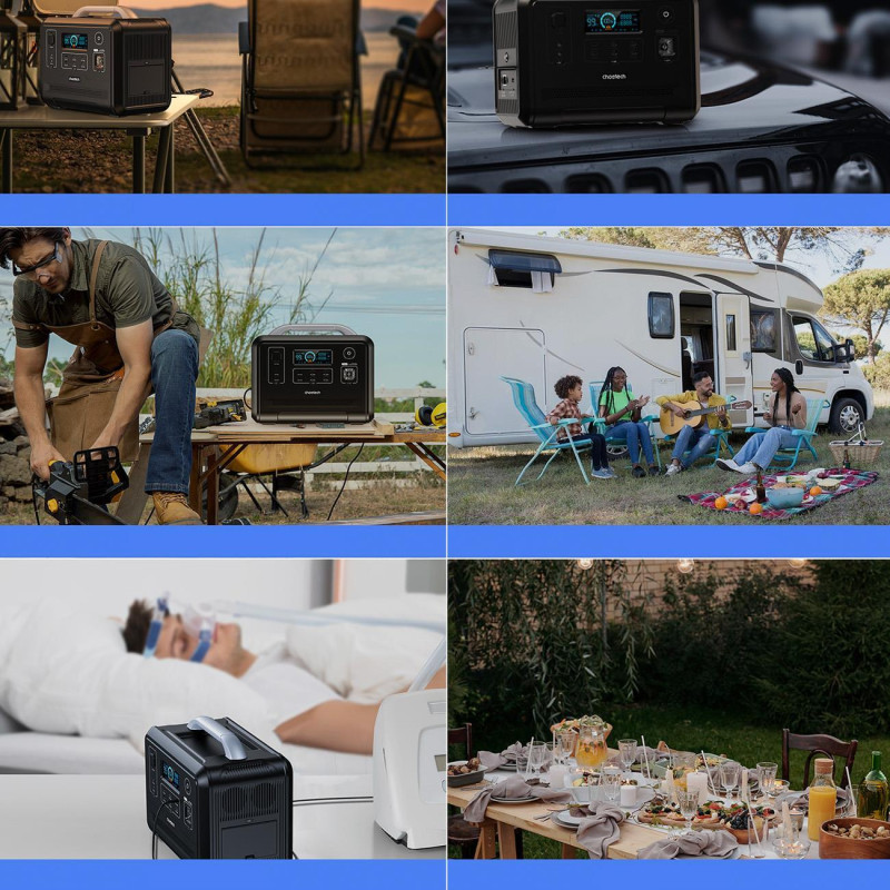 Nešiojama turistinė power bank elektrinė LiFePO4 960Wh 1200W - juoda