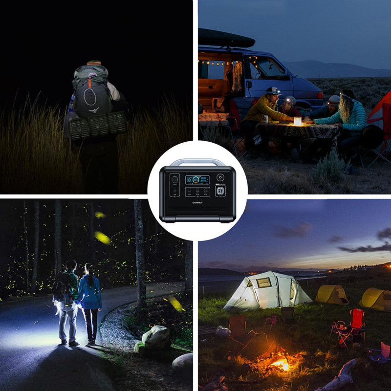 Nešiojama turistinė power bank elektrinė LiFePO4 960Wh 1200W - juoda