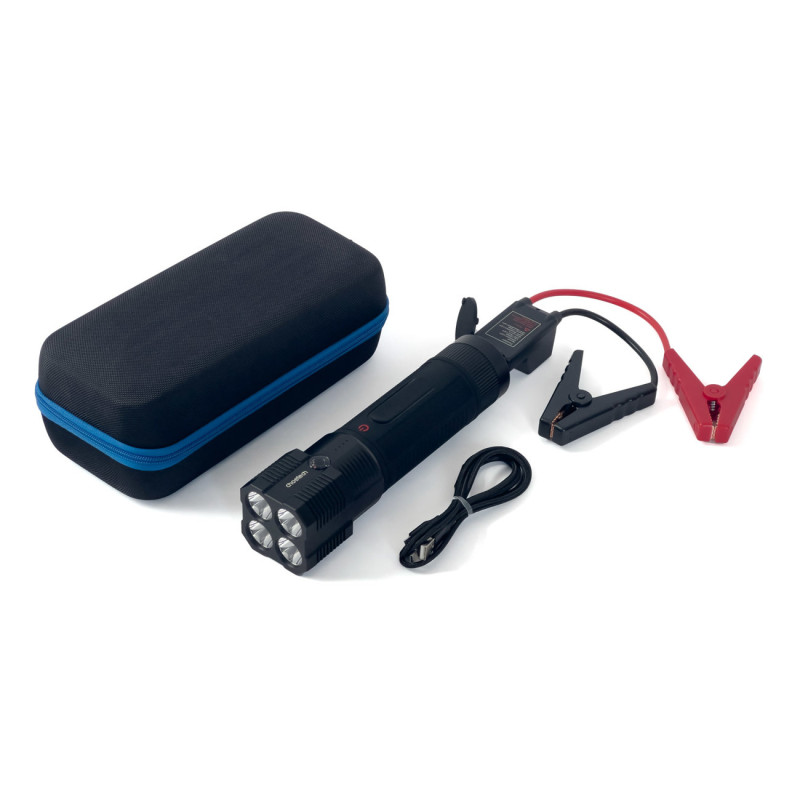 
3in1 Automobilio užvedimas Jump Starter + 8000mAh maitinimo blokas + LED žibintuvėlis - juodas
