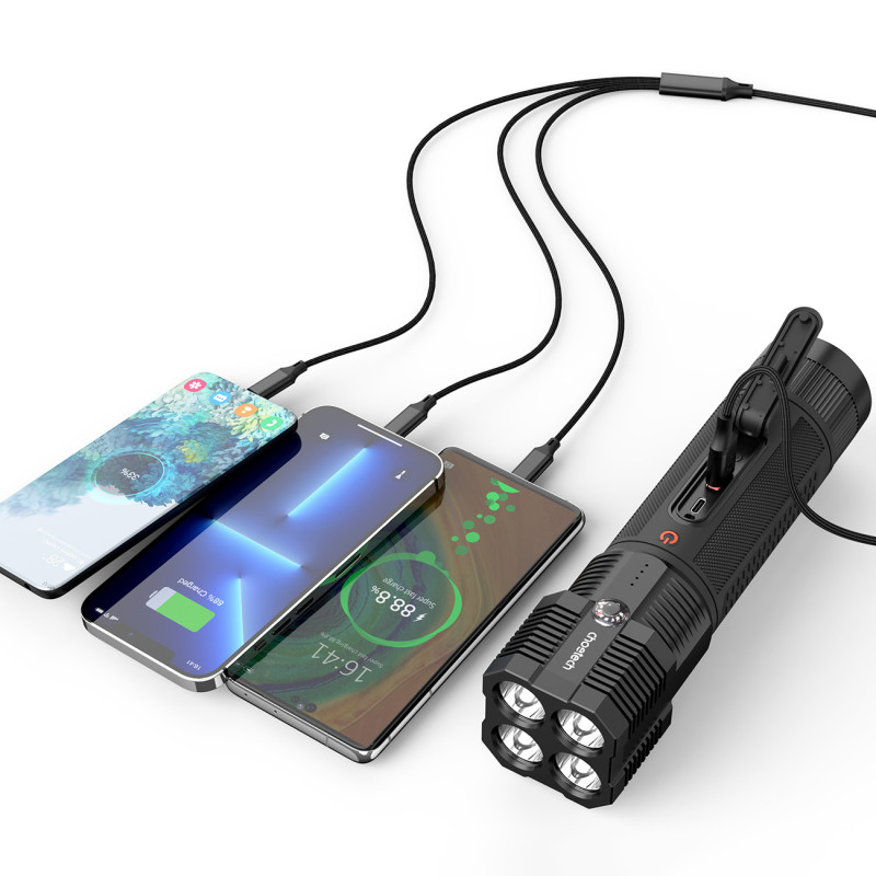 3in1 Automobilio užvedimas Jump Starter + 8000mAh maitinimo blokas + LED žibintuvėlis - juodas
