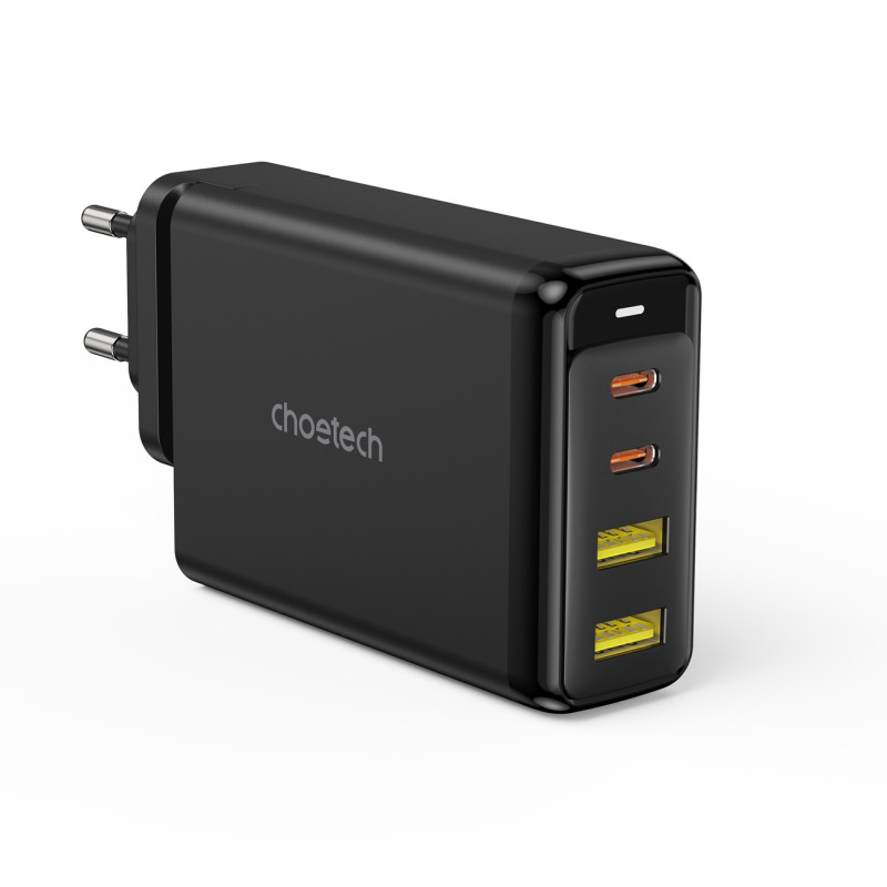 
GaN 140W maitinimo įkroviklis 4 prievadai 2x USB-C + 2x USB - juodas
