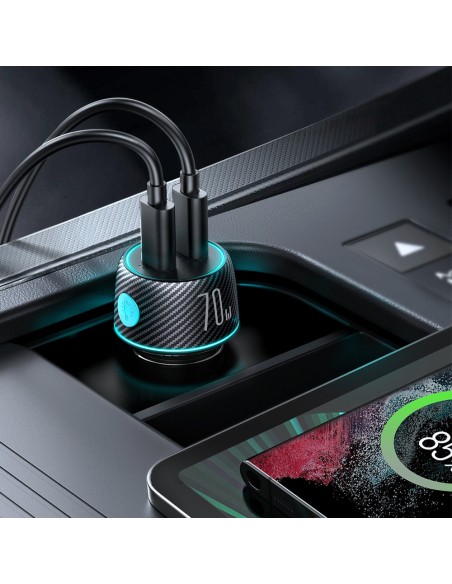 Dvigubas automobilinis įkroviklis 2x USB-C 70W su LED apšvietimu JR-CCN02 - juodas
 
Dvigubas automobilinis įkroviklis 2x USB-C 70W su LED apšvietimu JR-CCN02 - juodas