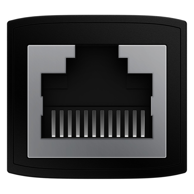 AirJoy LAN Ethernet RJ-45 tinklo kabelio jungtis, juoda – RINKINYS iš 2
