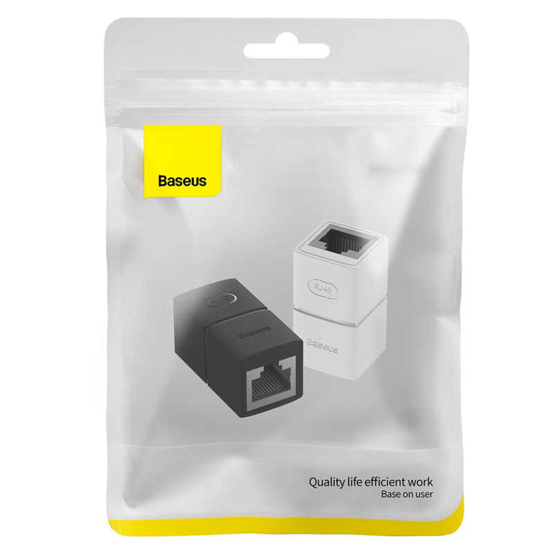 AirJoy LAN Ethernet RJ-45 tinklo kabelio jungtis, juoda – RINKINYS iš 2