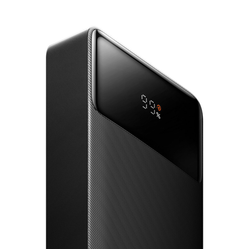 
Powerbank 10000mAh USB / USB-C 25W PD QC + USB-C laidas - juodas
