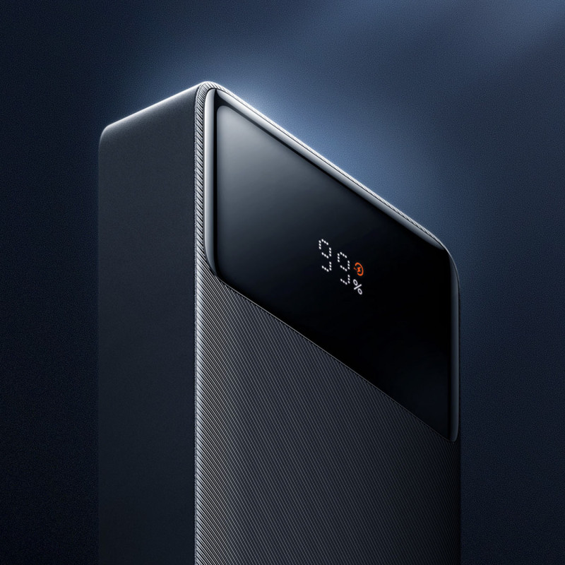 
Powerbank 10000mAh USB / USB-C 25W PD QC + USB-C laidas - juodas
