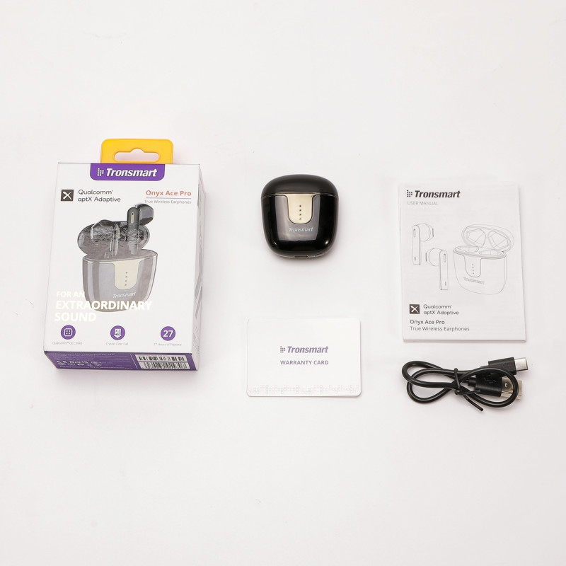 Onyx Ace Pro TWS Bluetooth 5.2 belaidės ausinės – juodos
