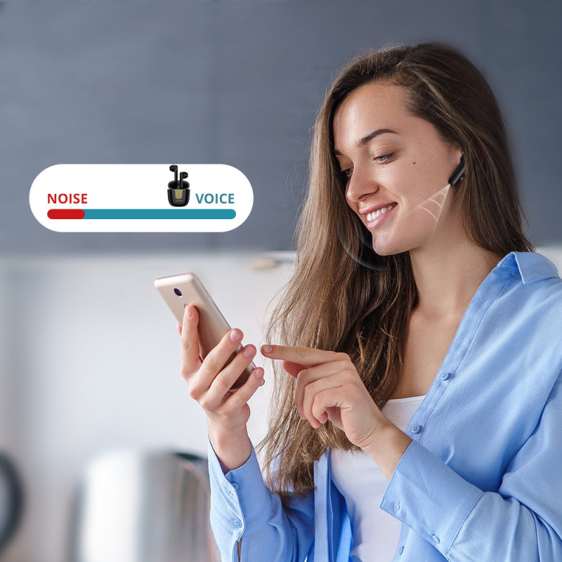 Onyx Ace Pro TWS Bluetooth 5.2 belaidės ausinės – juodos