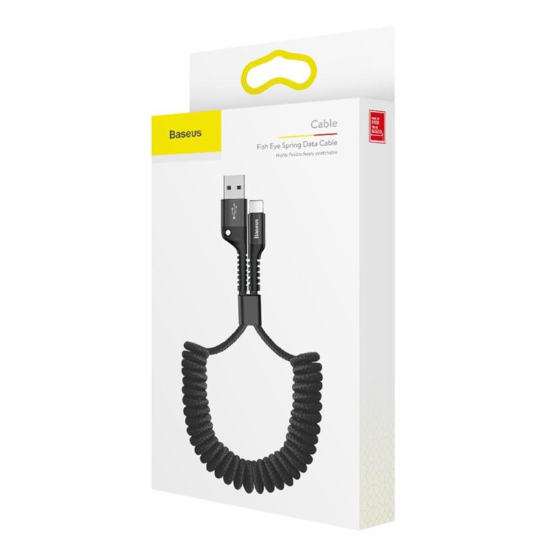 Spring USB - Lightning Fish Eye laidas iPhone, 1 m, juodas
