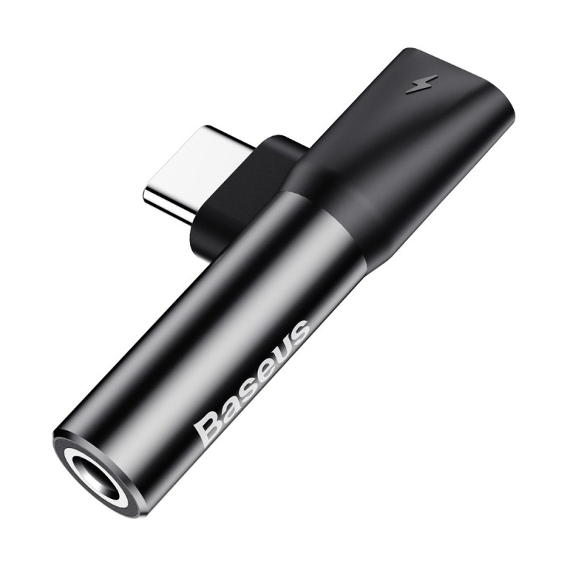 Audio Converter L41 adapteris iš USB-C į USB-C prievadą + 3,5 mm juodas lizdas