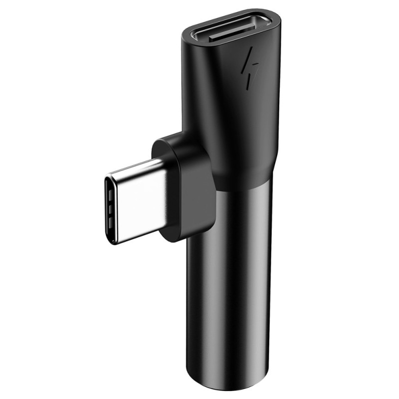Audio Converter L41 adapteris iš USB-C į USB-C prievadą + 3,5 mm juodas lizdas