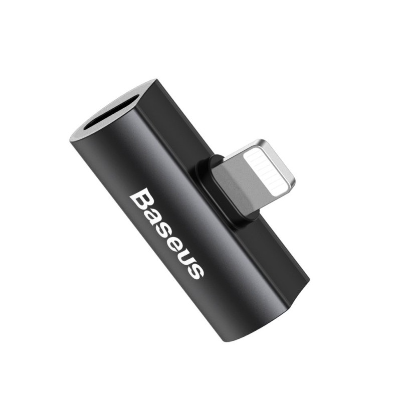 Audio Converter L46 adapteris iš Lightning jungties į 2x Lightning prievadą, juodas