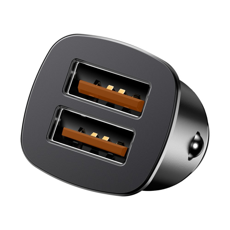 
Išmanusis automobilinis įkroviklis Square 2x USB QC3.0 Quick Charge 3.0 SCP AFC 30W juodas
