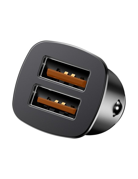 
Išmanusis automobilinis įkroviklis Square 2x USB QC3.0 Quick Charge 3.0 SCP AFC 30W juodas
