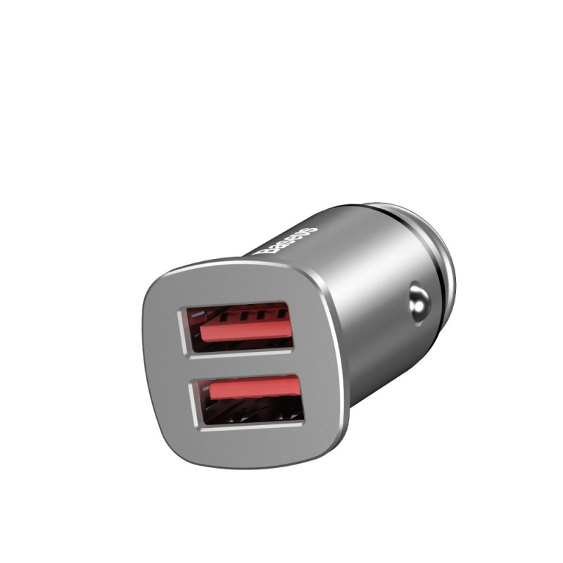 
Išmanusis automobilinis įkroviklis Square 2x USB QC3.0 Quick Charge 3.0 SCP AFC 30W juodas
