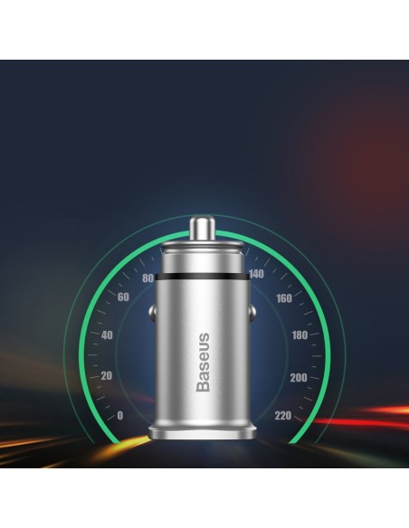 
Išmanusis automobilinis įkroviklis Square 2x USB QC3.0 Quick Charge 3.0 SCP AFC 30W juodas
