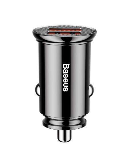 
Išmanusis automobilinis įkroviklis Circular 2x USB QC3.0 Quick Charge 3.0 SCP AFC 30W juodas
