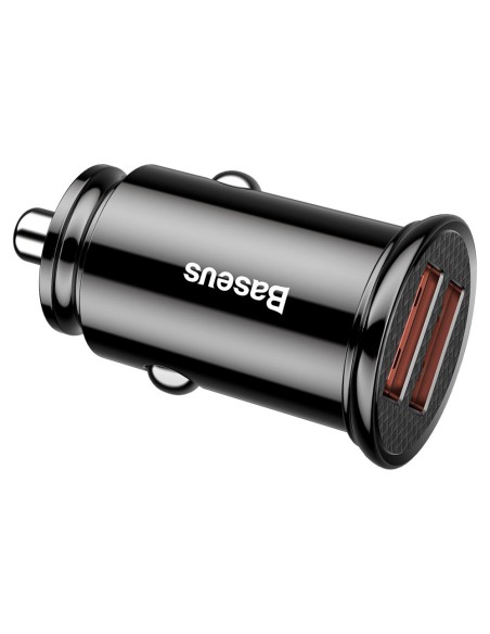 
Išmanusis automobilinis įkroviklis Circular 2x USB QC3.0 Quick Charge 3.0 SCP AFC 30W juodas
