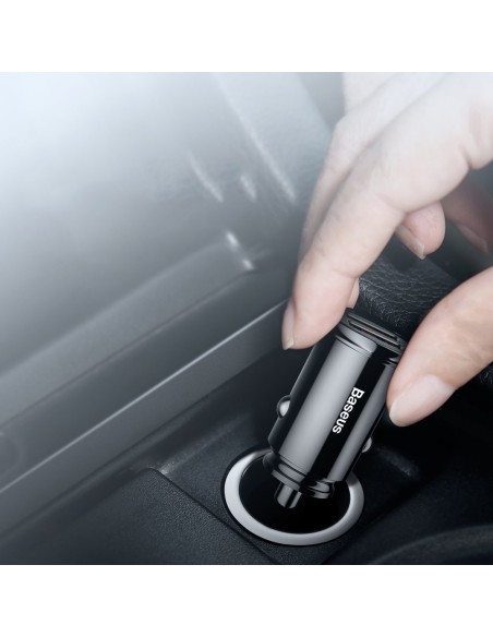 
Išmanusis automobilinis įkroviklis Circular 2x USB QC3.0 Quick Charge 3.0 SCP AFC 30W juodas
